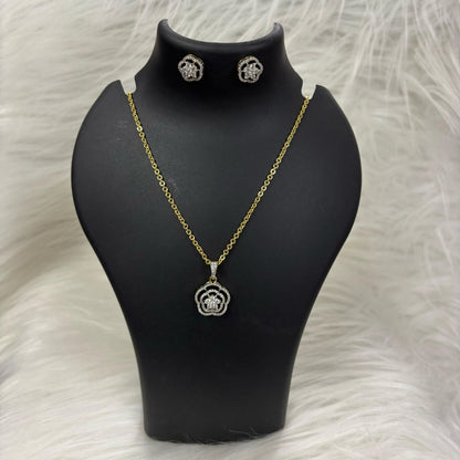 Gold-Plated Cubic Zirconia Pendant Set