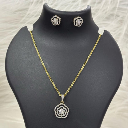 Gold-Plated Cubic Zirconia Pendant Set