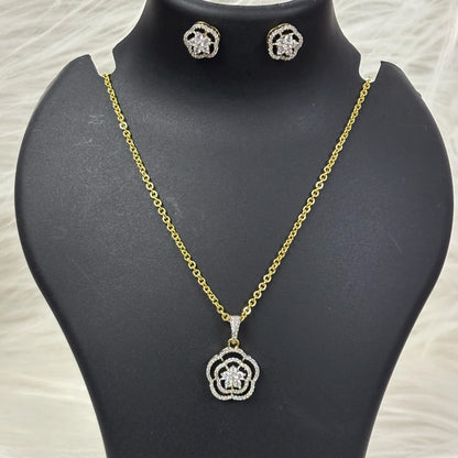 Gold-Plated Cubic Zirconia Pendant Set