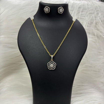 Gold-Plated Cubic Zirconia Pendant Set