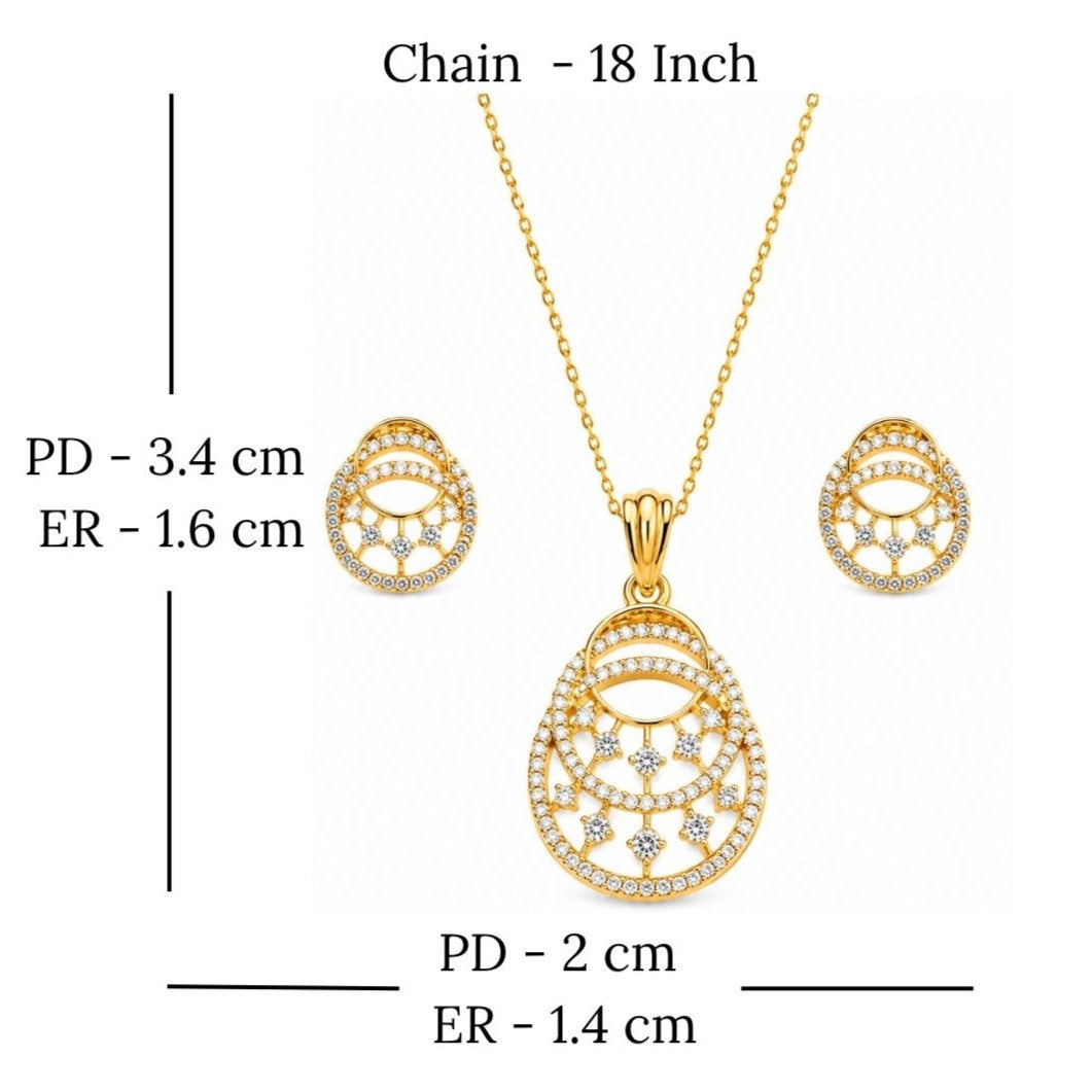 Gold Plated CZ Pendant Set
