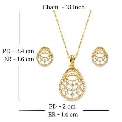 Gold Plated CZ Pendant Set