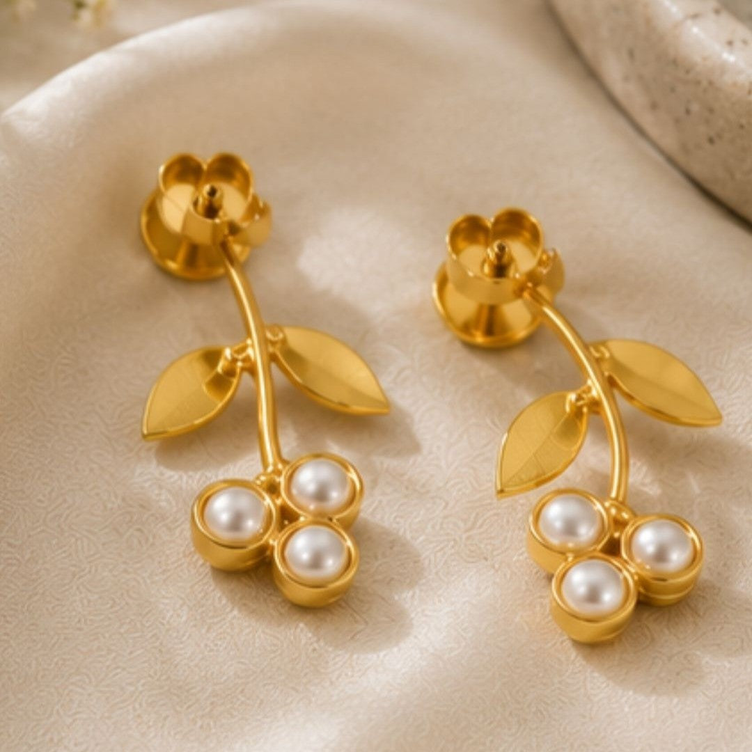 Gold Plated Pearl Earrings