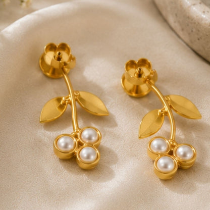 Gold Plated Pearl Earrings