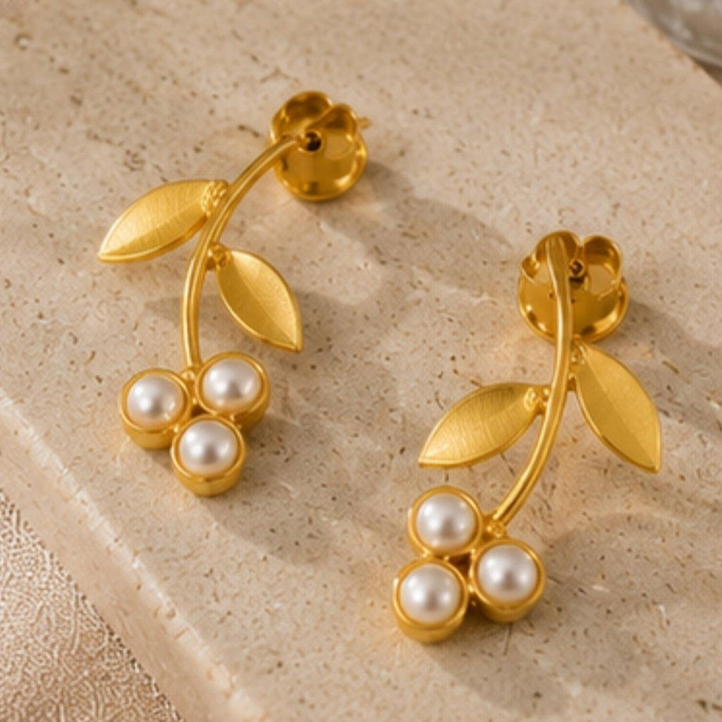 Gold Plated Pearl Drop Earrings