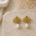 Gold Plated Pearl Drop Earrings