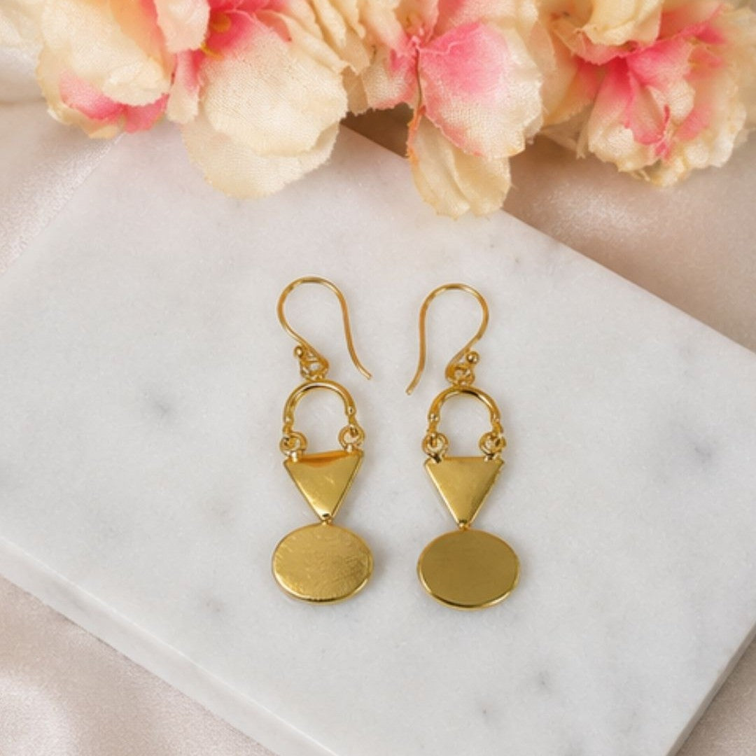 Gold Plated Grey Cubic Ziconia Drop Earrings
