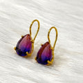 Gold Plated Pear Shape Cubic Zirconia Drop Earrings