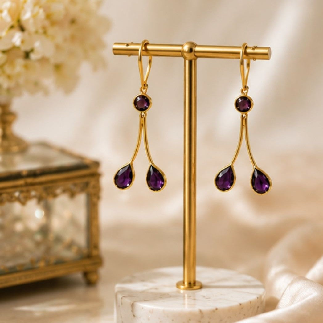 Gold Plated CZ Earrings