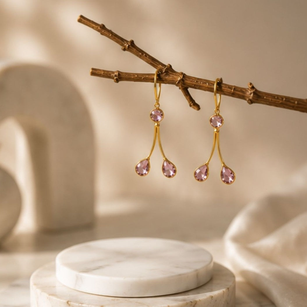 Gold Plated CZ Earrings