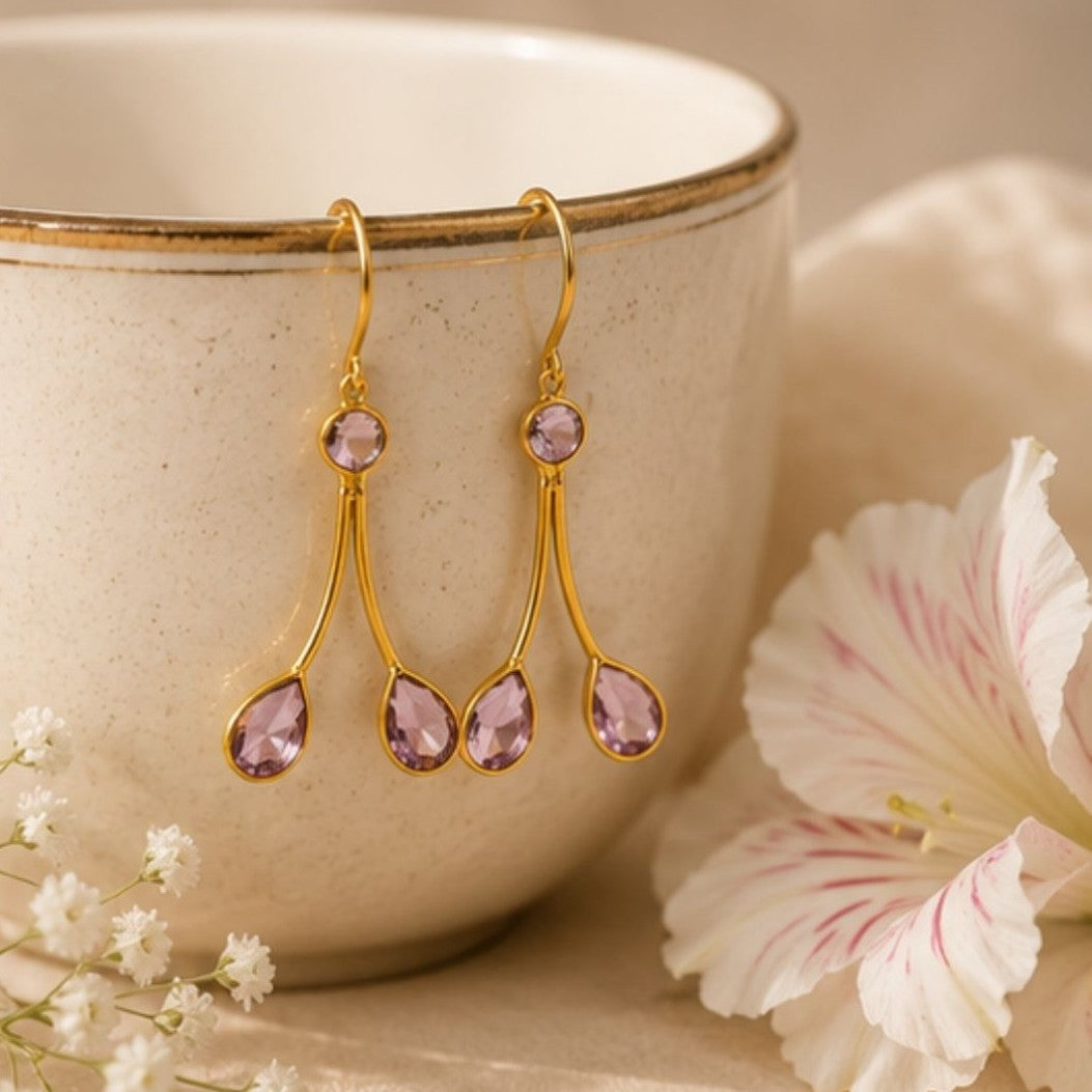 Gold Plated CZ Earrings