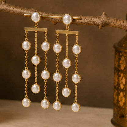 Gold Plated Pearl Earrings