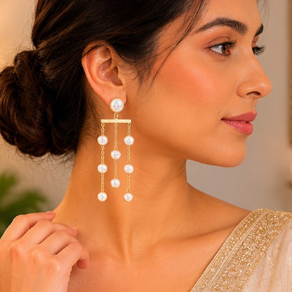 Gold Plated Pearl Earrings