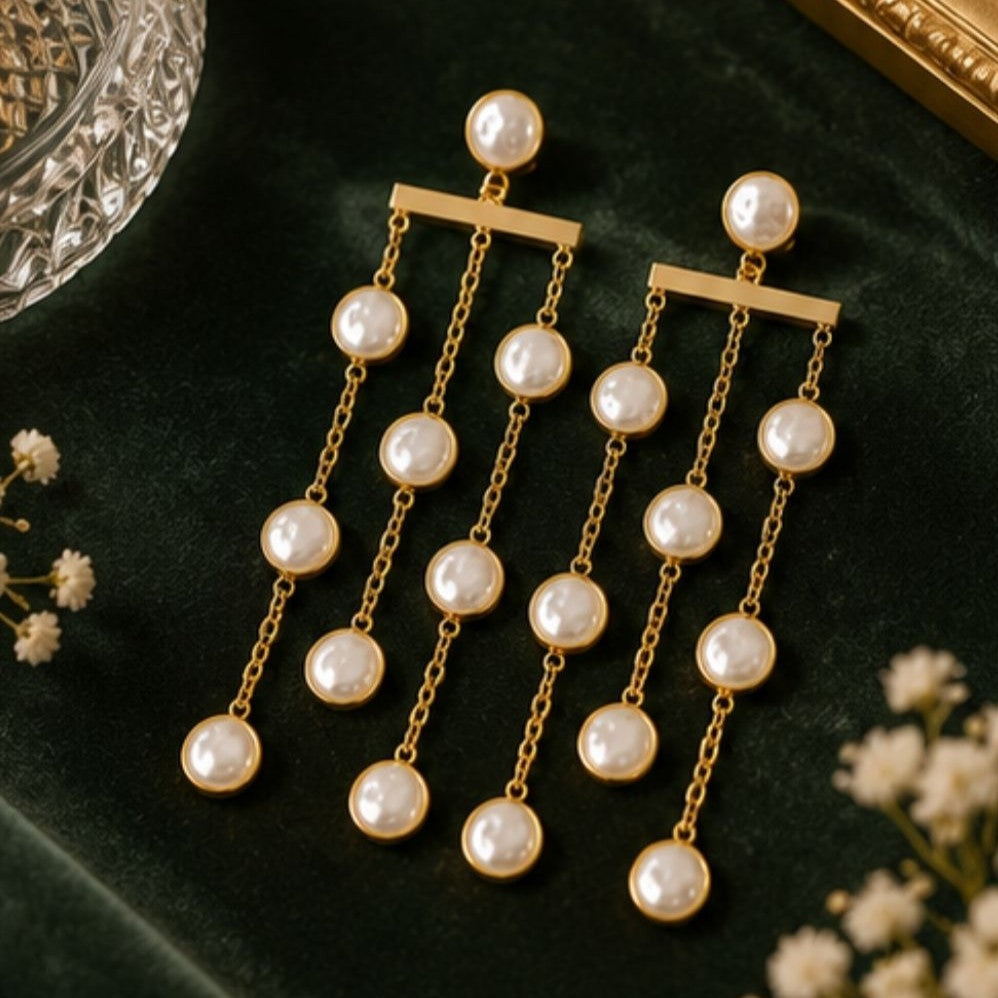 Gold Plated Pearl Earrings