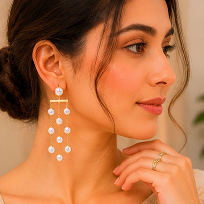 Gold Plated Pearl Earrings
