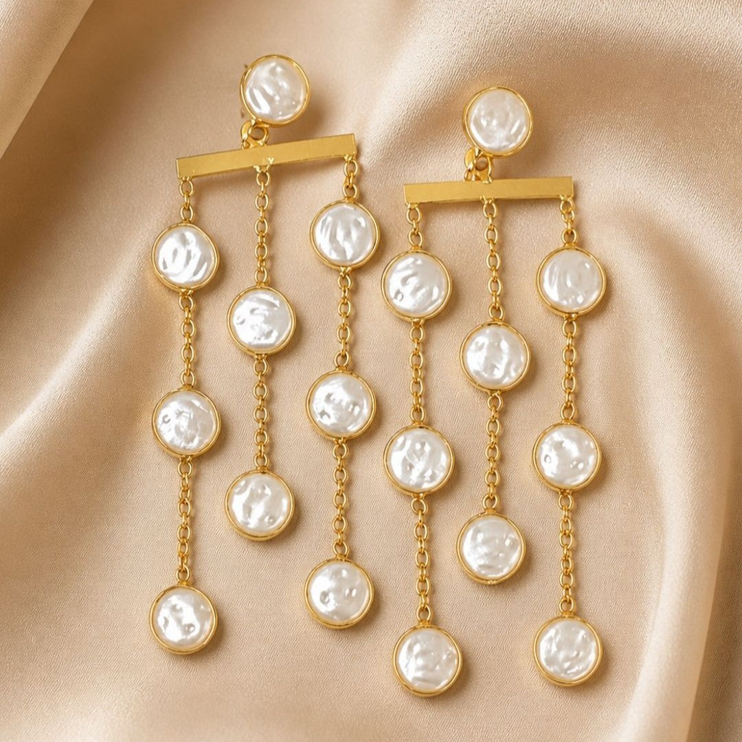 Gold Plated Pearl Earrings