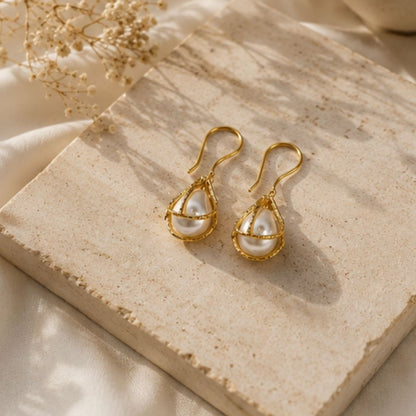 Gold Plated Pearl Earrings