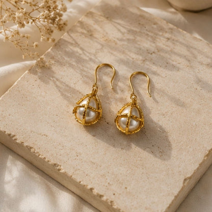 Gold Plated Pearl Earrings