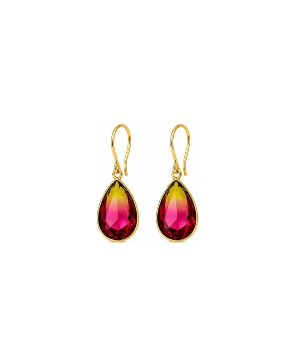 Gold Plated Ombre Cubic Zirconia Drop Earrings