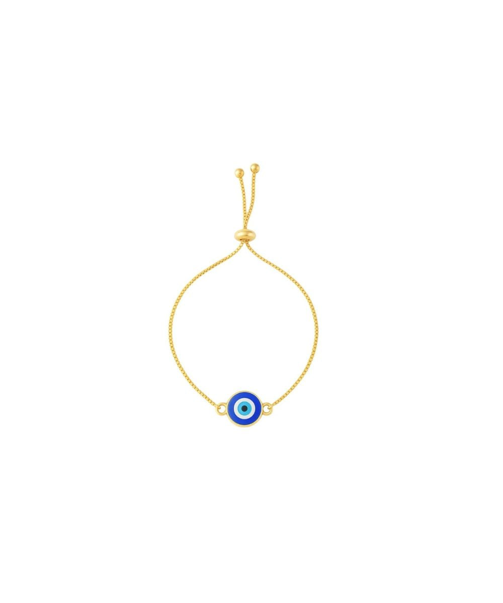 Gold-Plated Evil Eye Adjustable Bracelet
