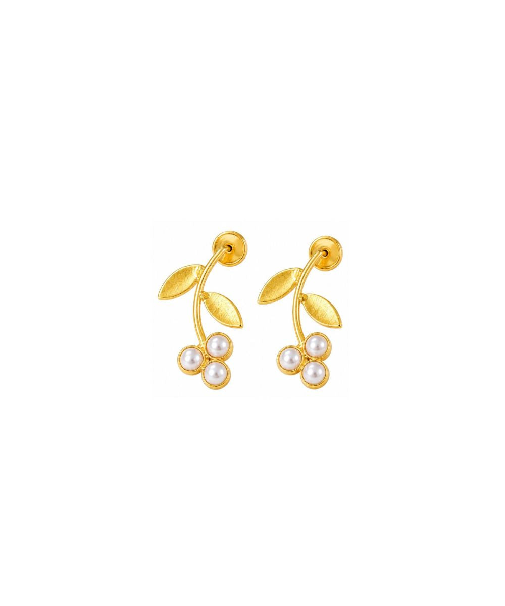 Gold Plated Pearl Drop Earrings
