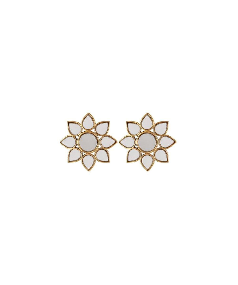 Gold Plated Mirror Stud Earrings