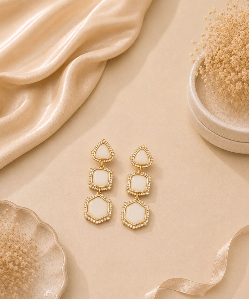 Gold Plated Geometric Style Earrings