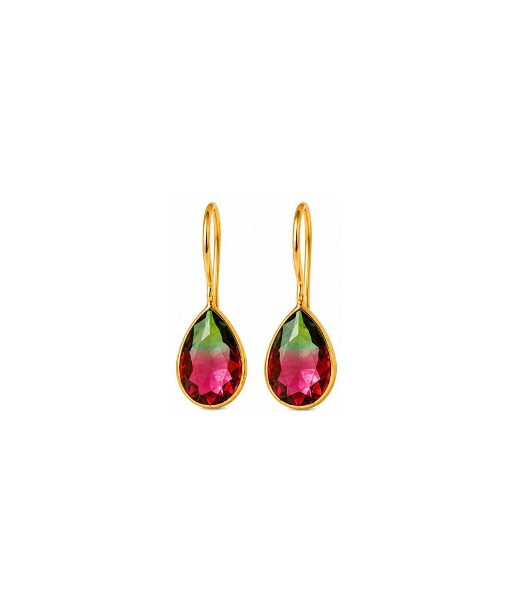 Gold Plated Ombre Cubic Zirconia Drop Earrings