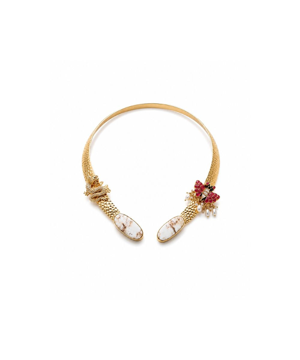 Butterfly Gold-Plated Open Collar Necklace