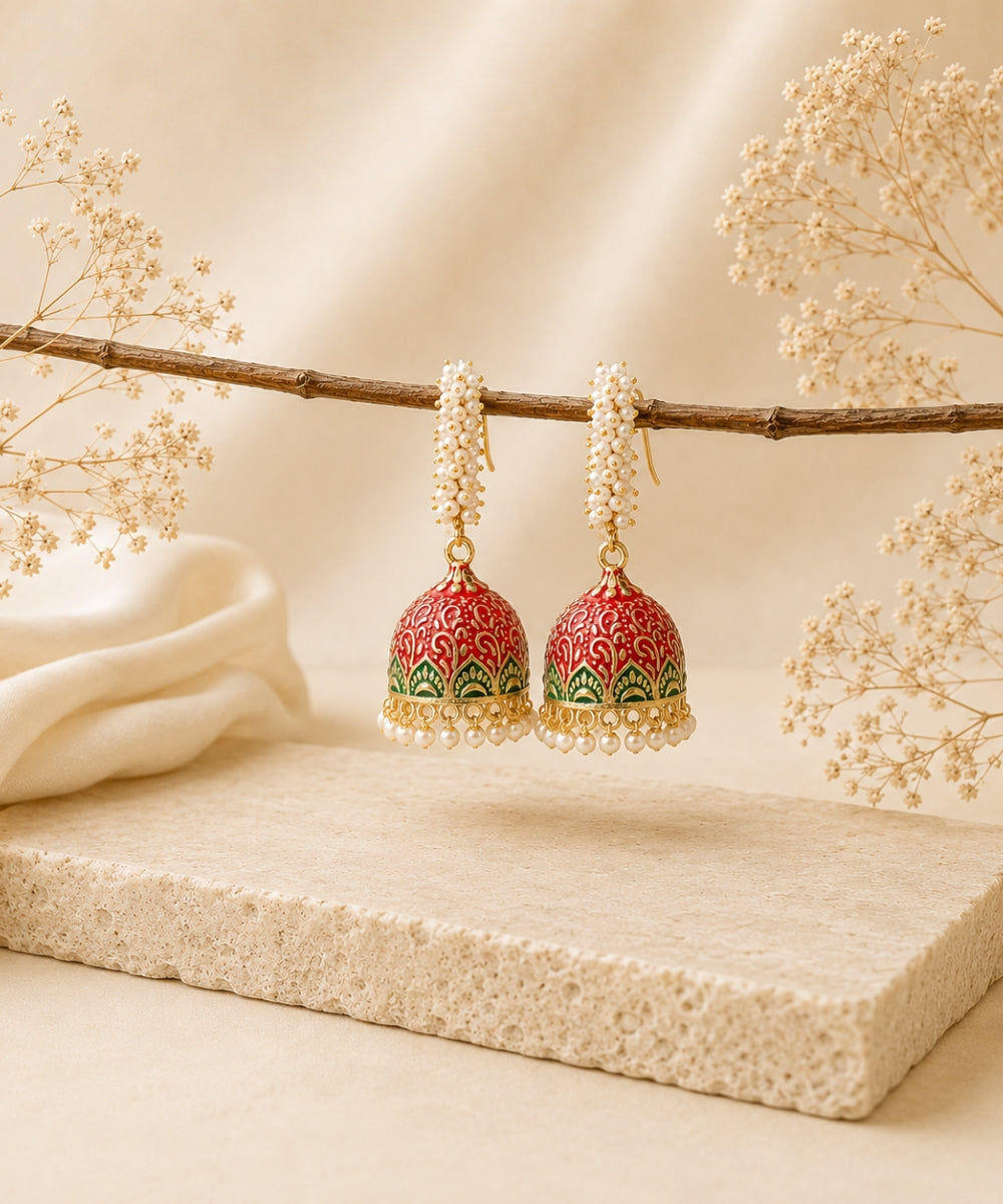 Gold Plated Pearl Drop Earrings