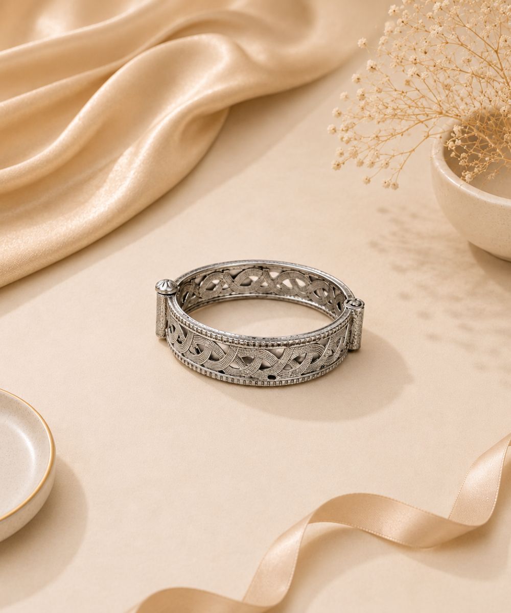 Oxidized Zig-Zag Statement Bangle