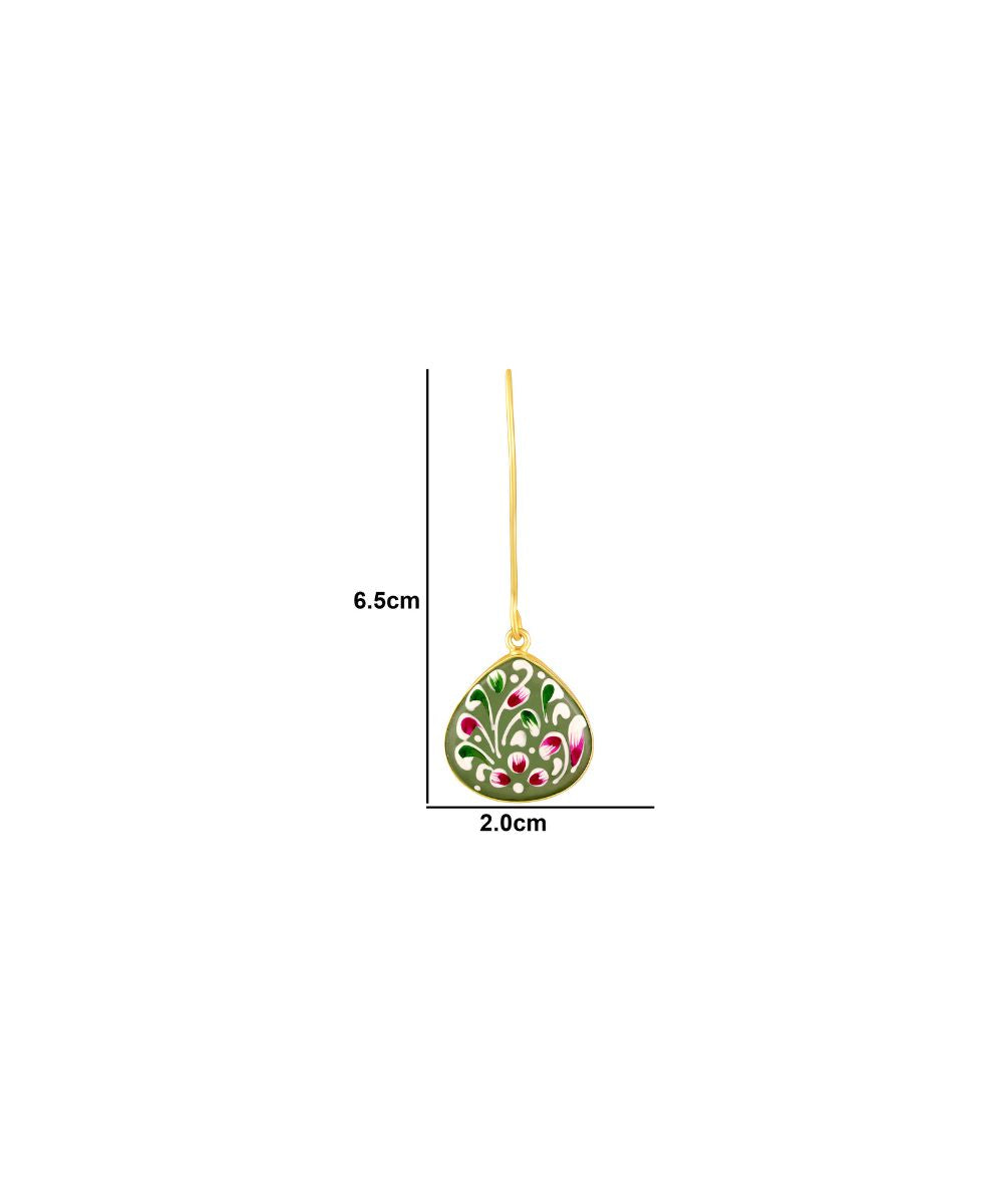 Gold Plated Hand-Painted Drop Earrings
