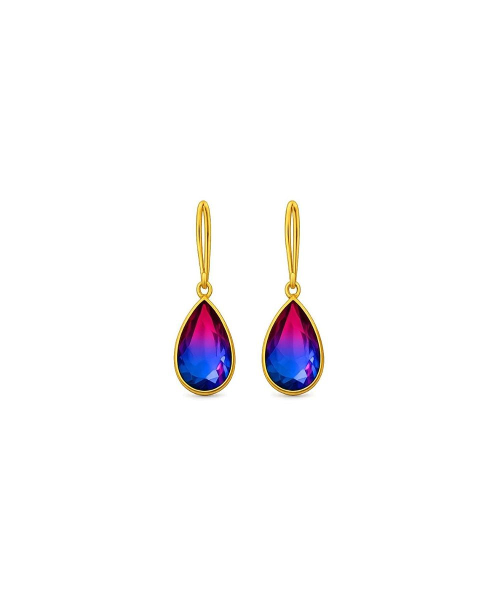 Gold Plated Ombre Cubic Zirconia Drop Earrings