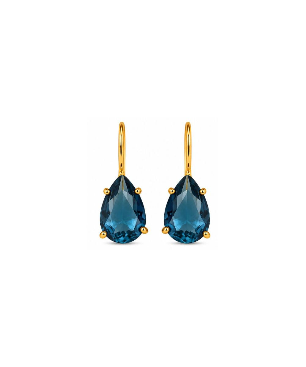 Gold Plated Pear Shape Ombre Cubic Zirconia Drop Earrings