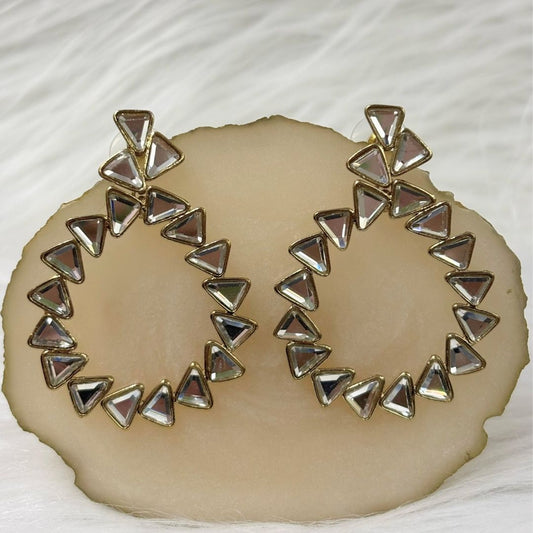 Bdiva 18K Gold Plated Kundan Earrings with Western Flair.