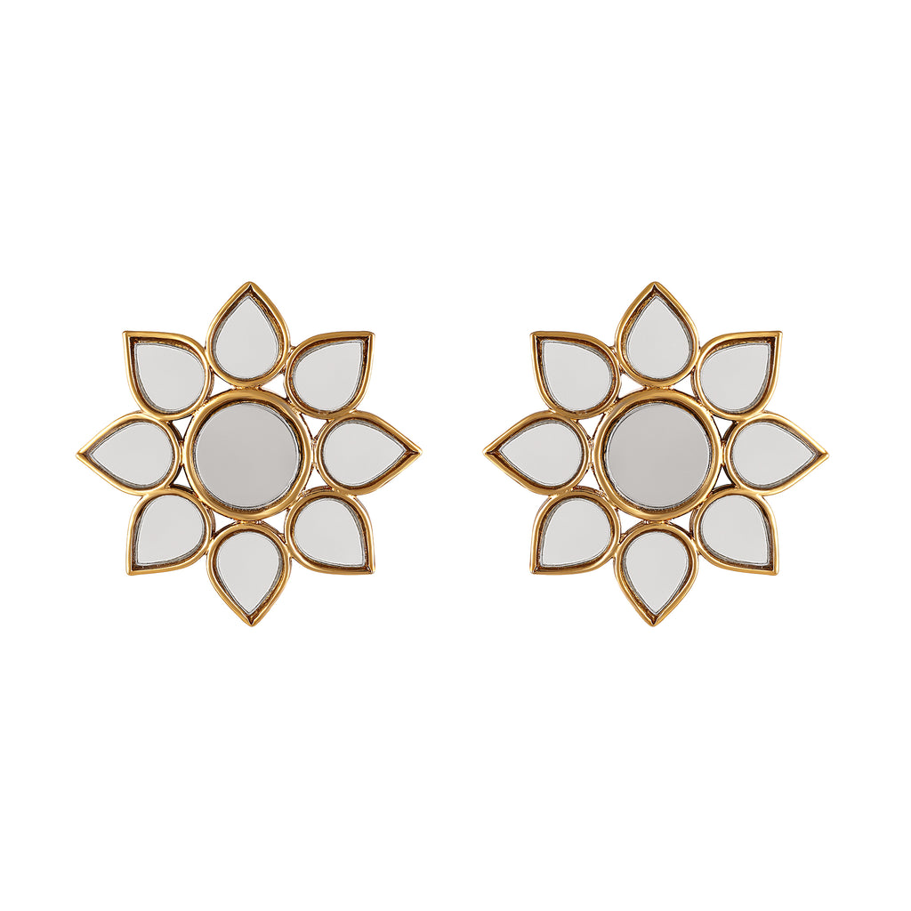 Gold Plated Mirror Earrings