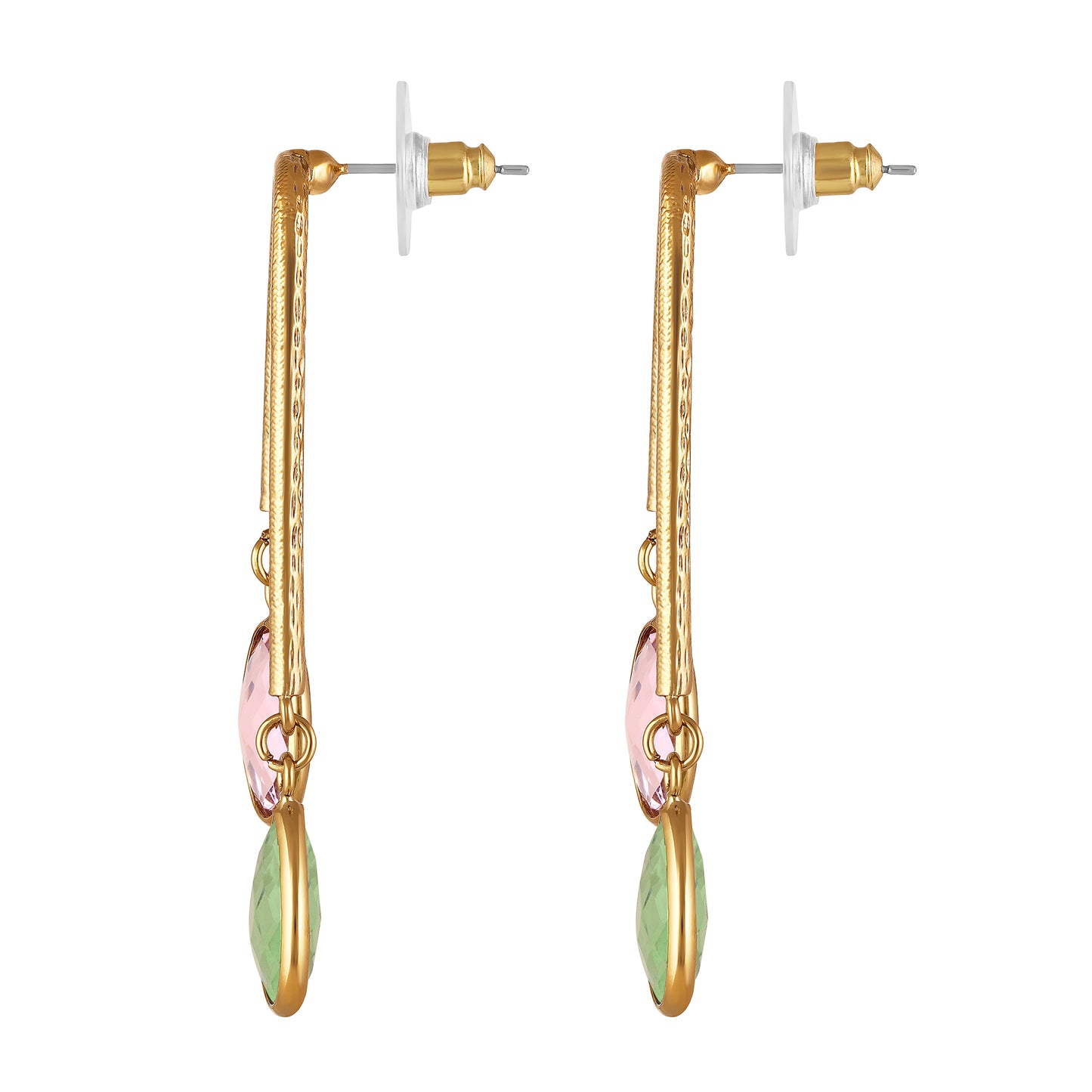 18K Gold Plated Dual-Tone Drop Earrings