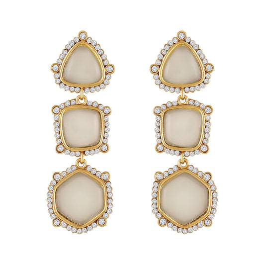 18K Gold Plated Statement Geometric Earrings