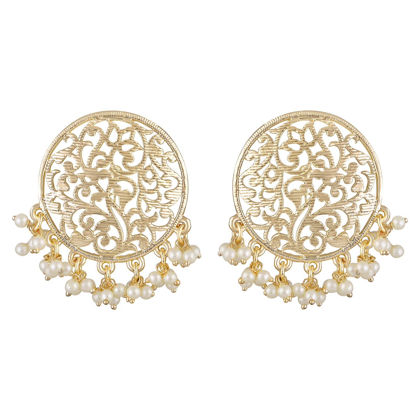 Bdiva 18K Gold Plated Meenakari Earring with Semi Cultured Pearls.
