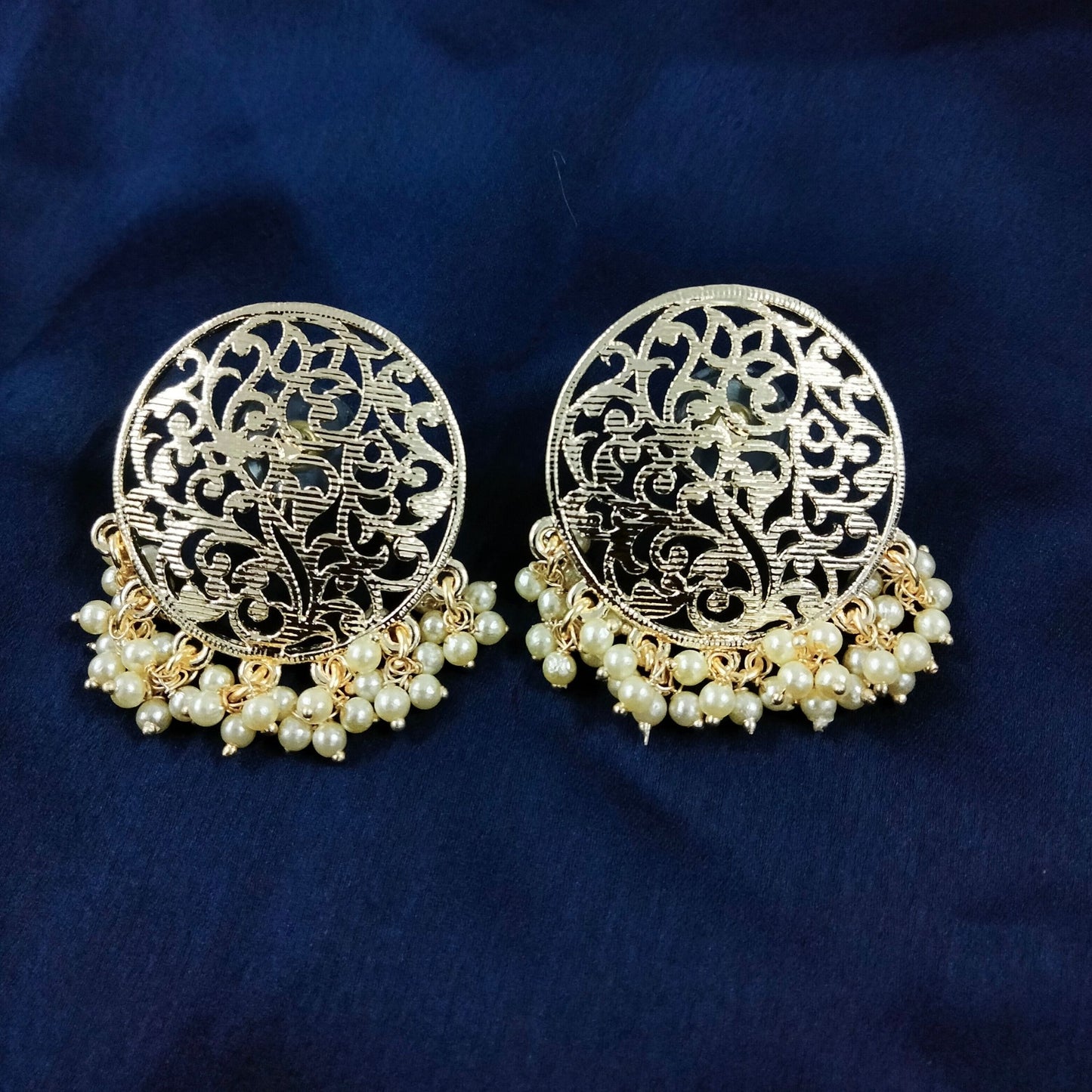 Bdiva 18K Gold Plated Meenakari Earring with Semi Cultured Pearls.