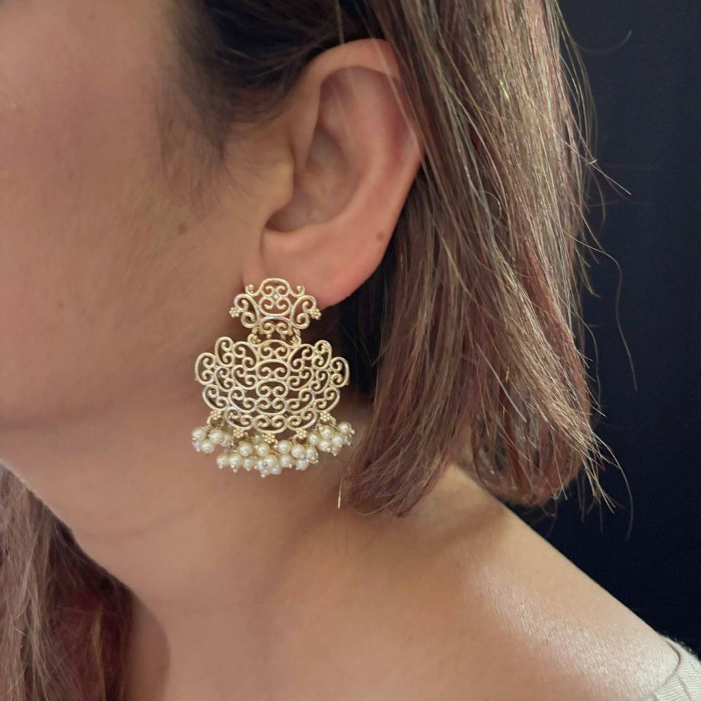 Gold Plated Filigree Earrings