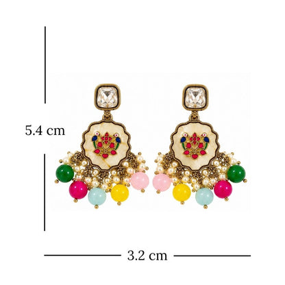 Gold Plated Kundan Pearl Earrings
