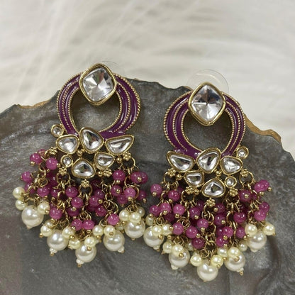 Gold Plated Kundan Earrings