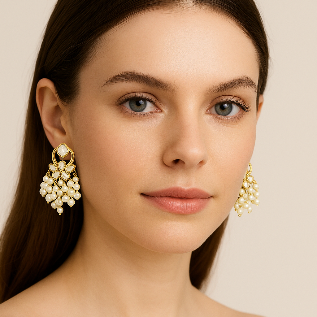 Gold Plated Kundan Earrings