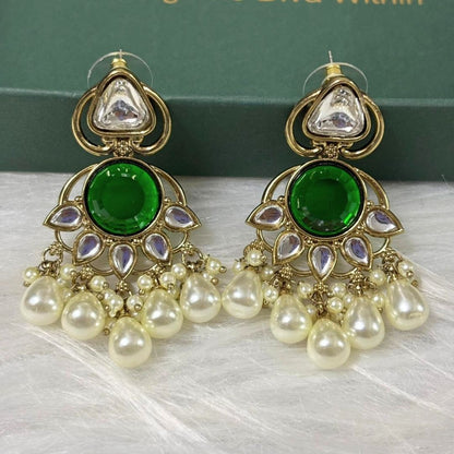 Gold Plated Emerald Earrings