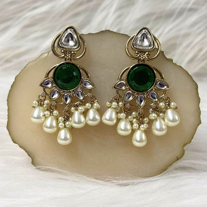 Gold Plated Emerald Earrings