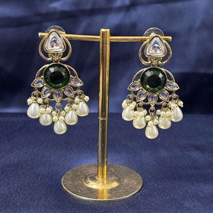 Gold Plated Emerald Earrings