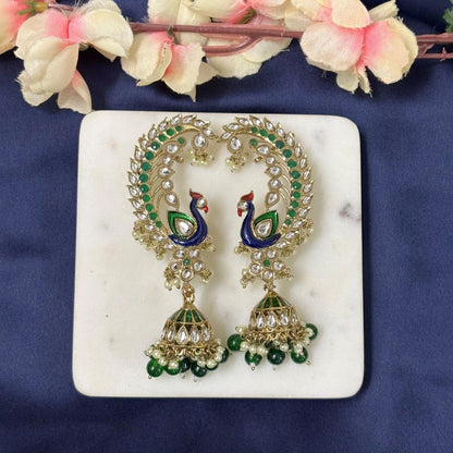 Gold Plated Peacock Earrings