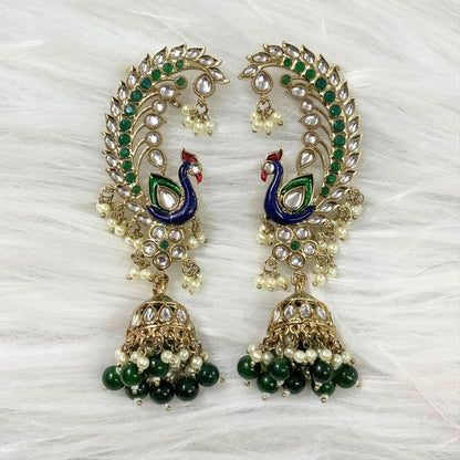 Gold Plated Peacock Earrings