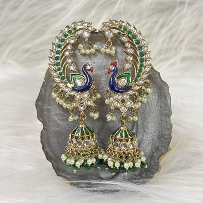 Gold Plated Peacock Earrings